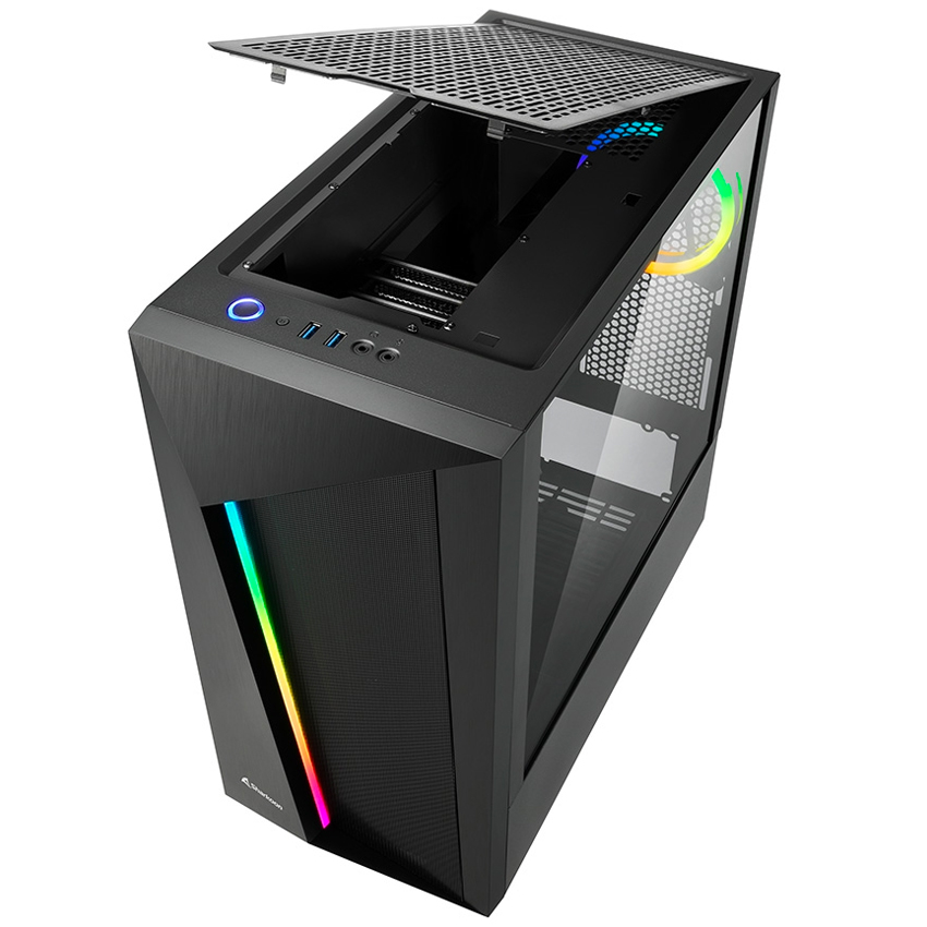 Gabinete Sharkoon Rev100 Argb 2 Fan Atx Negro Mid Tower